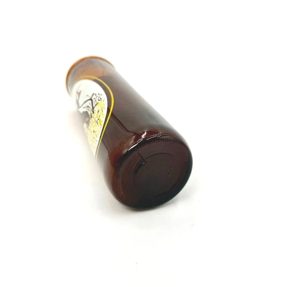 Vintage Amber‎ Glass Cylinder Vase Candle Holder Farmer Harvest Wheat Field